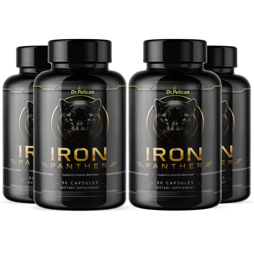 Iron Panther- Bodybuilding & Men’s Health Support- 4 Bottles- 360 Capsules