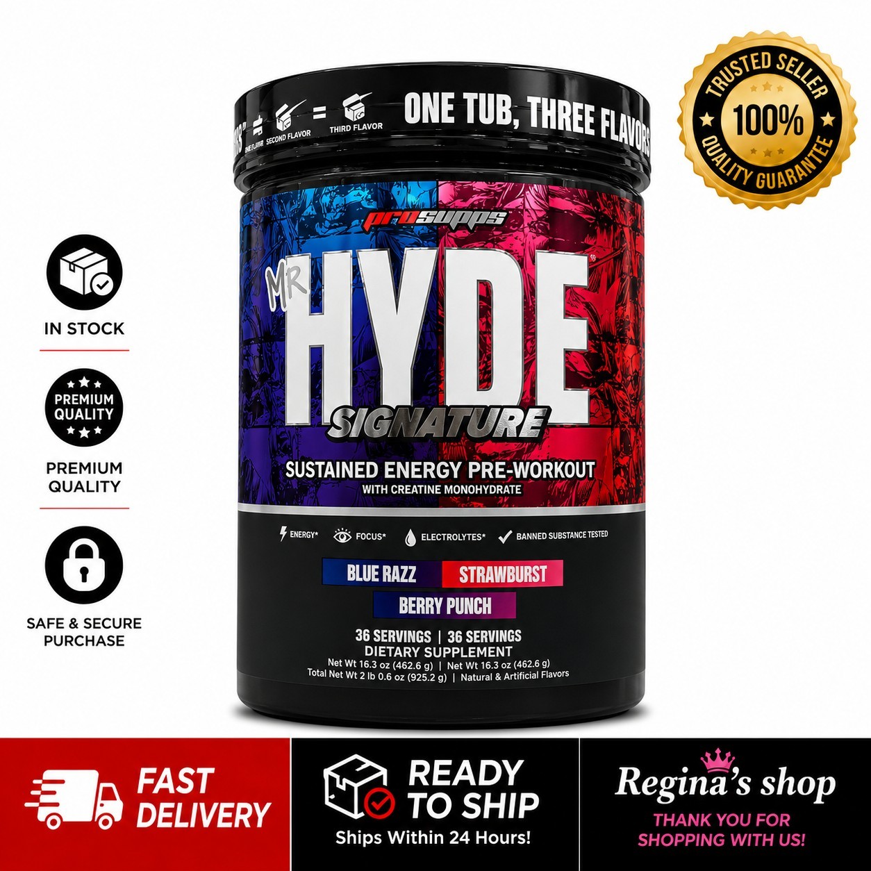 Mr. Hyde Signature Pre-Workout Multi-flavor with Creatine 72 Servings EXP 10/202