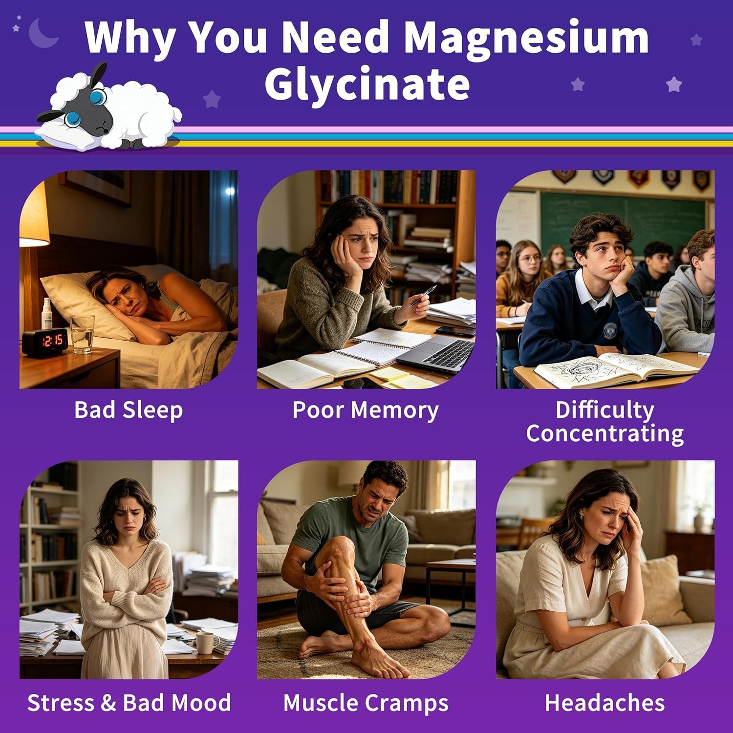 Herbance Magnesium Glycinate Gummies 500mg, High Absorption Magnesium glycinate