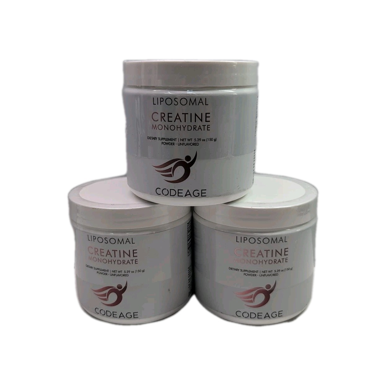 (3) Codeage Lipsomal Creatine Monohydrate Powder Unflavored, 5.29 oz, 03/28/2026