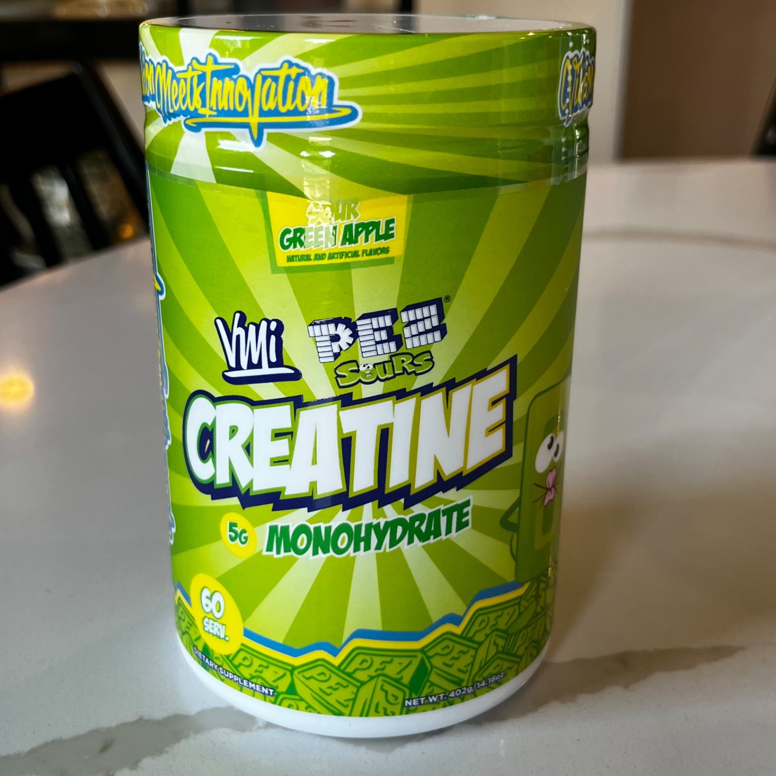 Creatine Monohydrate, Pez® Sour Green Apple, 14.18 oz (402 g)