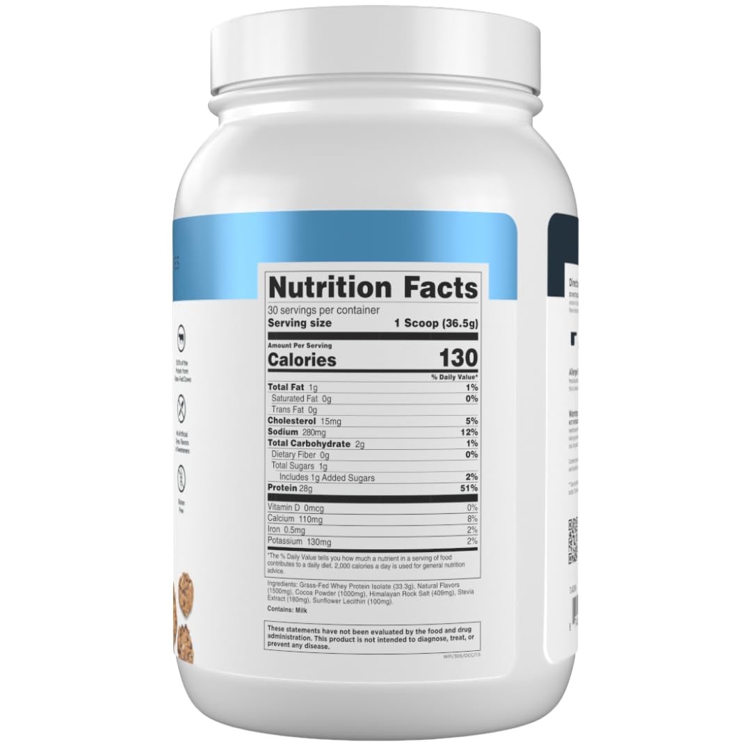 Grass-Fed Whey Protein Isolate – Naturally Flavored, Gluten Free Whey Protein Po