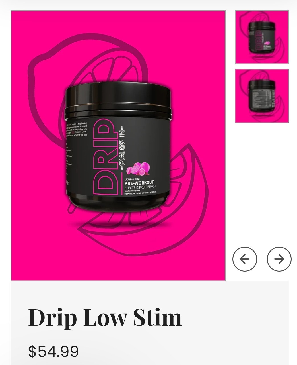 DRIP PRE WORKOUT POWDER – 19.71 oz – FRUIT PUNCH – FREE SHIPPING!