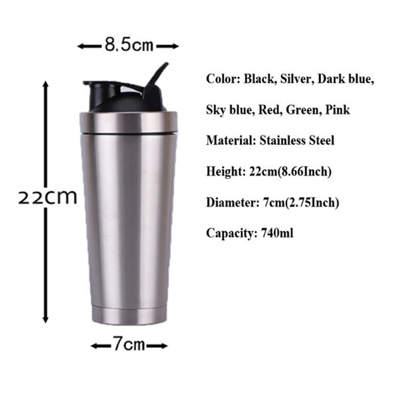 Stainless Steel Protein Shaker Bottle Gym Sport Shaker Bottle