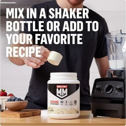 Muscle Milk – Genuine Protein Powder – Chocolate – 1.93 Pound – 12 Servings