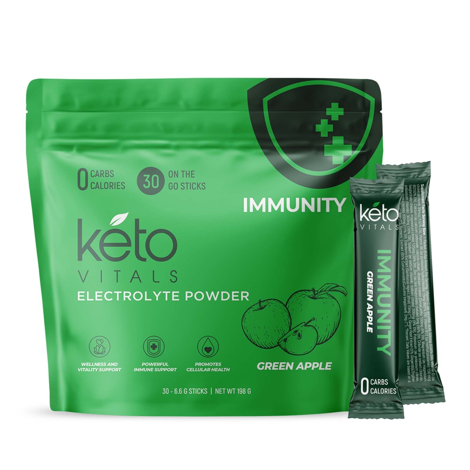 Keto Vitals Immunity Keto Electrolyte Powder – Boost Your Immune System – 30 CT