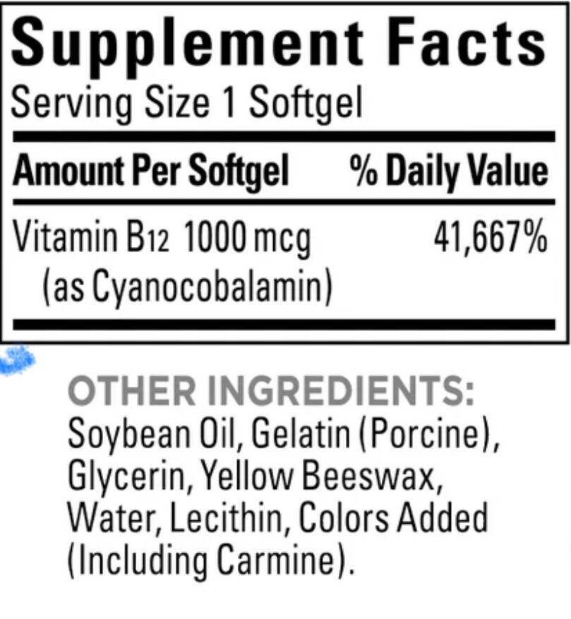 Nature Made Vitamin Supplement B12 1000mcg. 400 Softgels