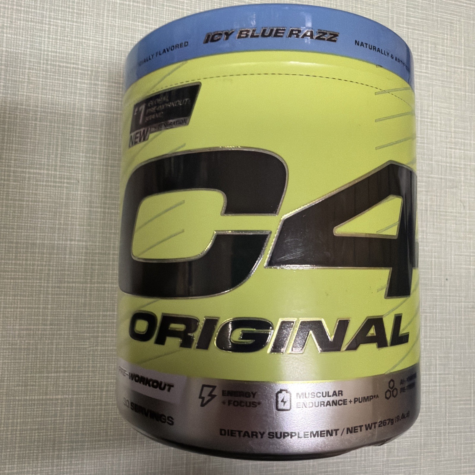 New Sealed C4® Original, Pre-Workout, Icy Blue Razz, 267 oz (9.4 oz) Exp 07/26