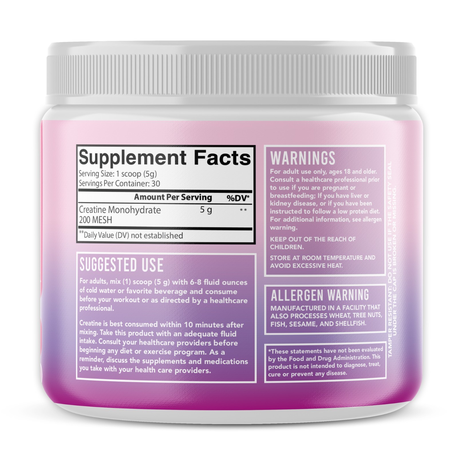 Better Booty 100% Creatine Monohydrate for Women Glute Builder, 30 Serv 150G