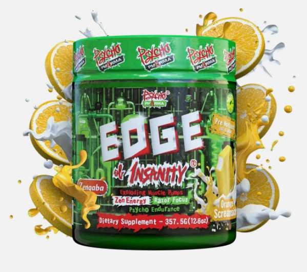 PSYCHO PHARMA EDGE OF INSANITY Pre Workout Energy Focus Endurance 25 Servings