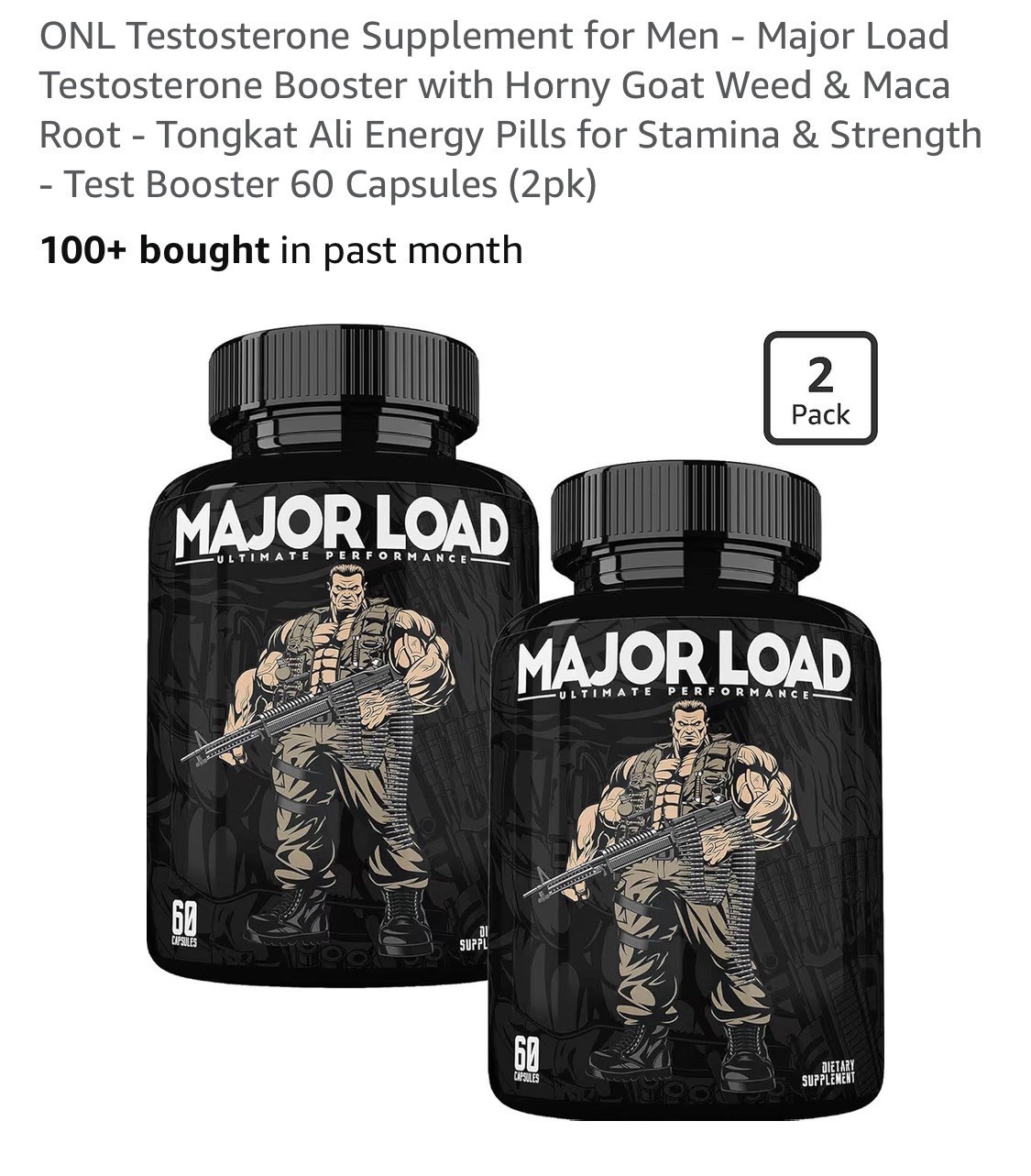 Major Load Testosterone Booster for Men – Testosterone Supplement with Horny …