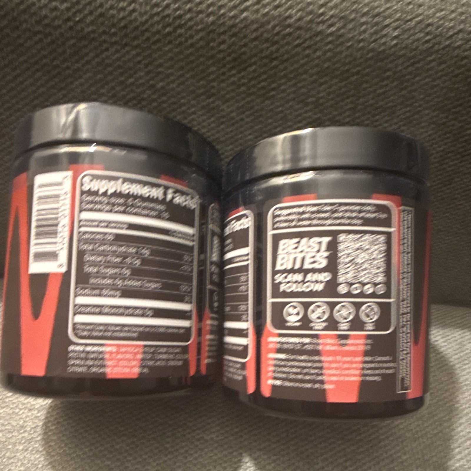 BEAST BITES Creatine Monohydrate Gummies Sour Watermelon Splash 75ct 5g 2 Jars