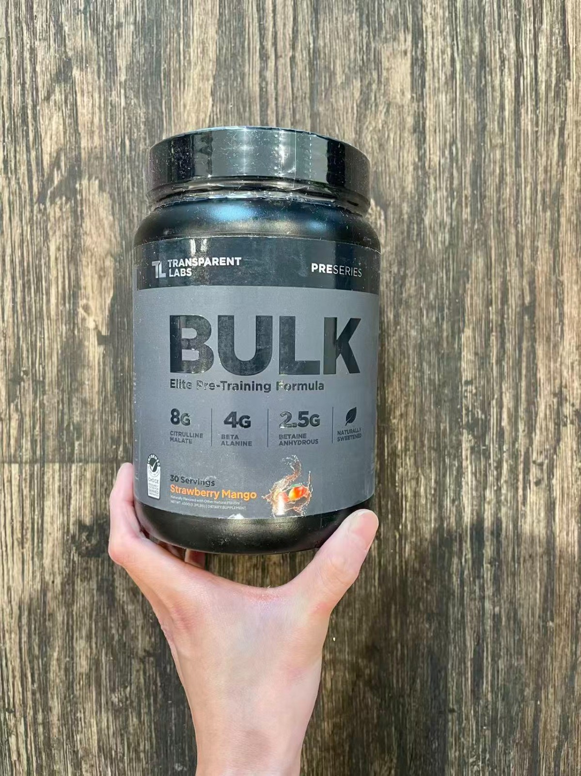 Transparent Labs Bulk Black Pre Workout – Strawberry Mango