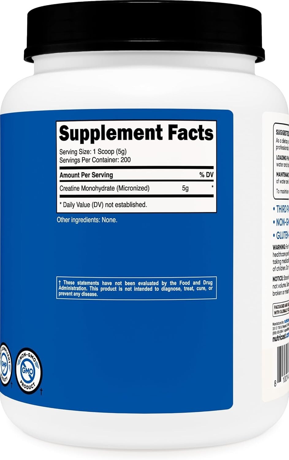 Micronized Pure Creatine Monohydrate 1 KG – No Additives, Vegetarian Formula
