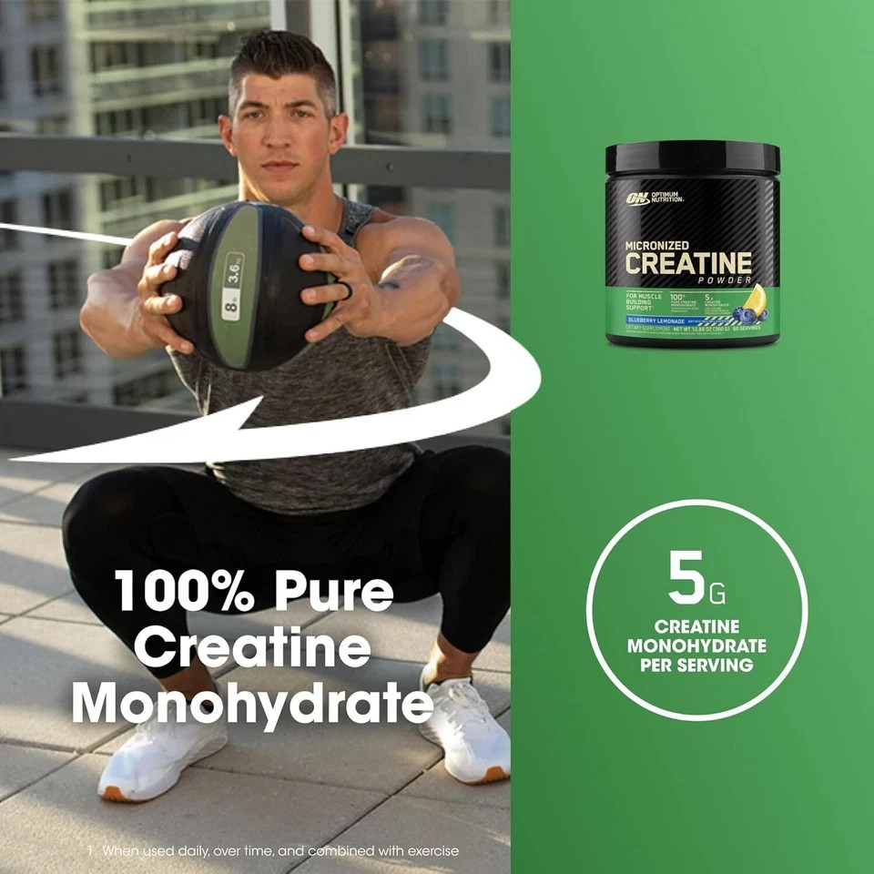 2X Optimum Nutrition Micronized Creatine Powder BlueBerry Lemonade 12.69 oz
