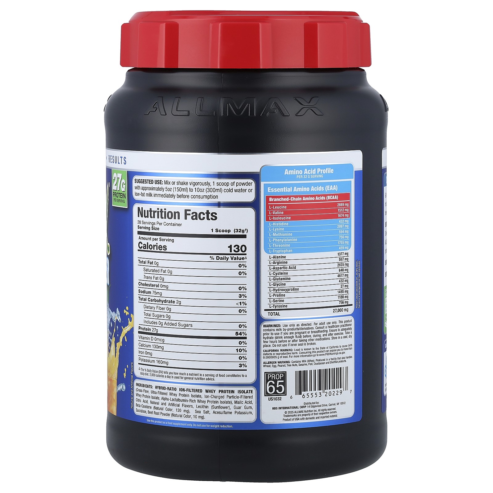 ISOFLEX® Chiller, Whey Protein Isolate, Citrus Peach Sensation, 2 lbs (907 g)
