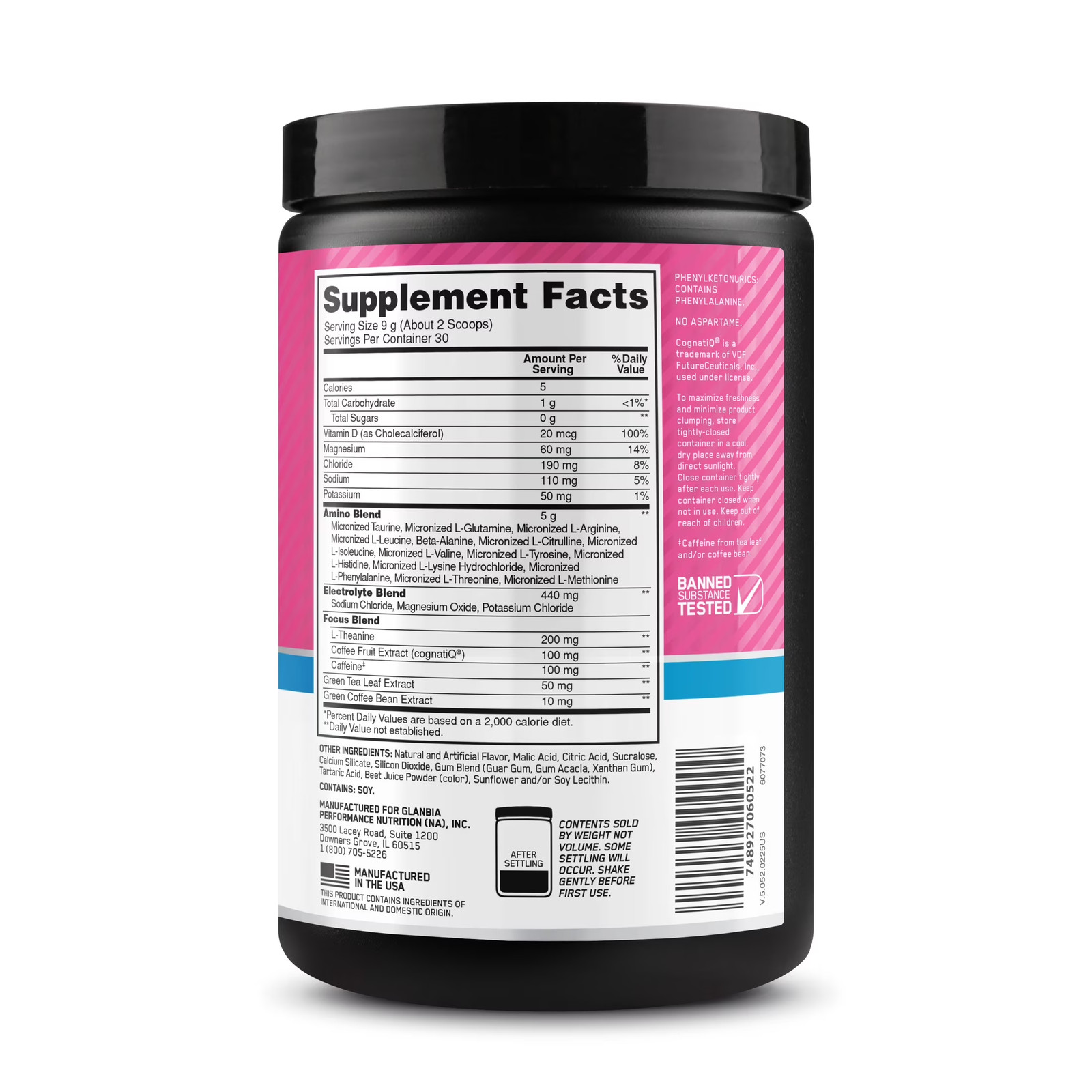 Essential Amino Energy Hydration plus Focus Powder, Watermelon Splash, 30 Servin