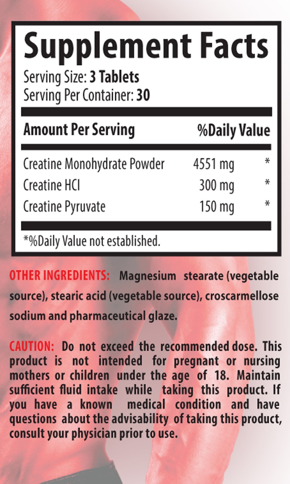 Creatine Monohydrate – Creatine Tri-Phase 5000 mg – Increase Power Pills 6B