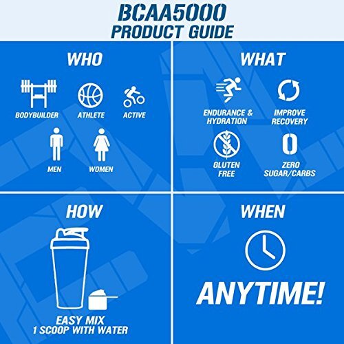 BCAA5000 Cherry Limeade Pre Workout Supplement 30 Servings Muscle Recovery Power