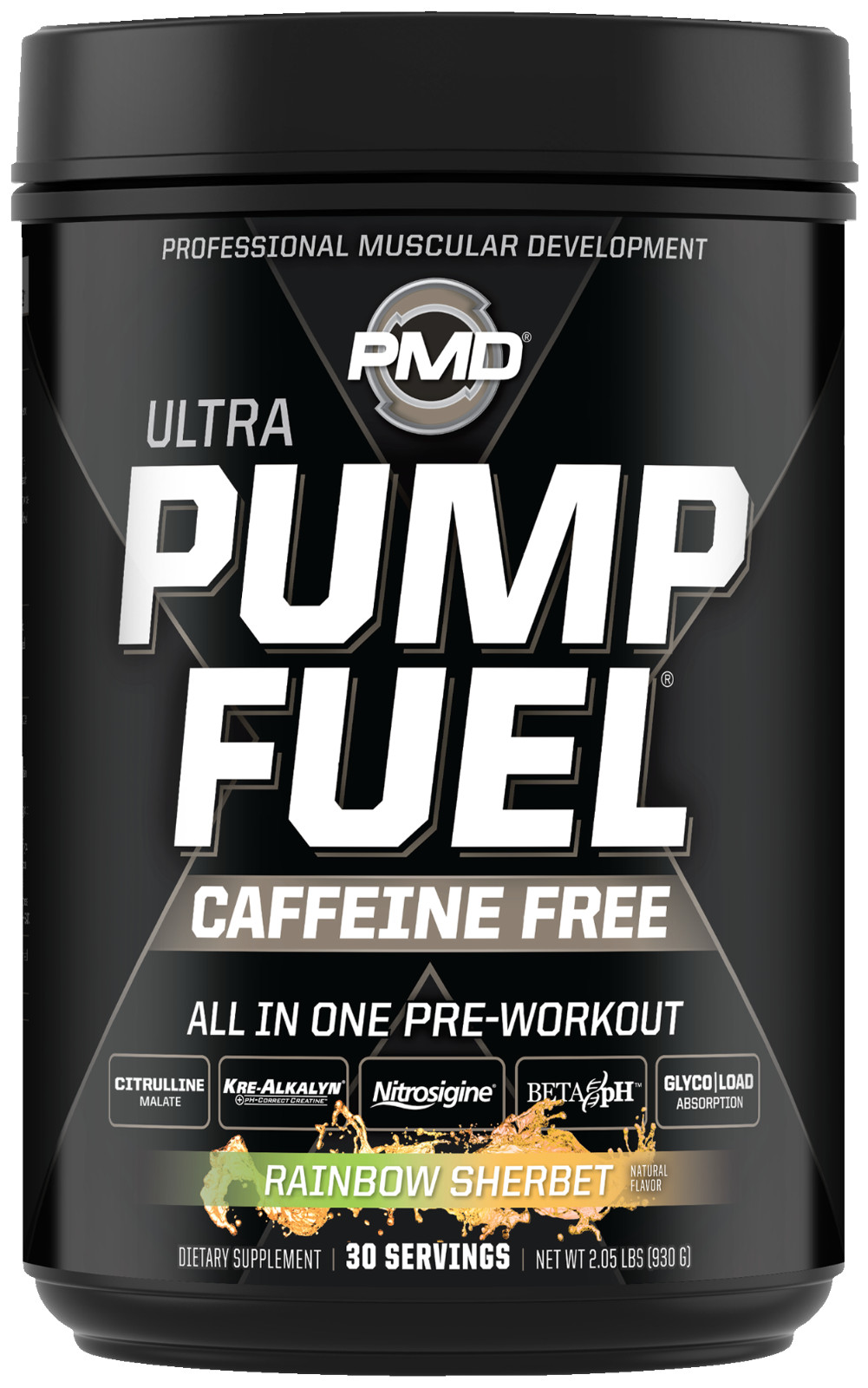 PMD SPORTS PUMP FUEL ULTRA CAFFEINE FREE – ROCKIN RAINBOW SHERBET (30 servings)