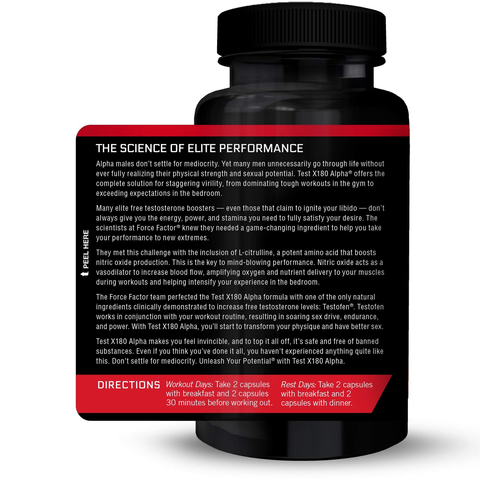 Force Factor Test X180 Alpha Total Testosterone Booster For Men Fenugreek Seed