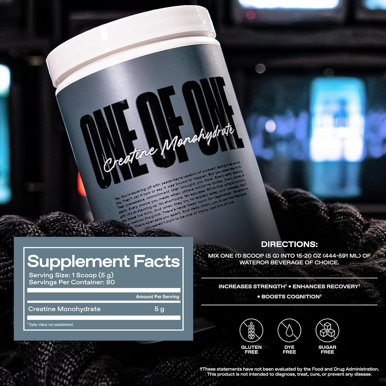 ONE of ONE Micronized Creatine Monohydrate Mix by Mayweather – Unflavored – 400g