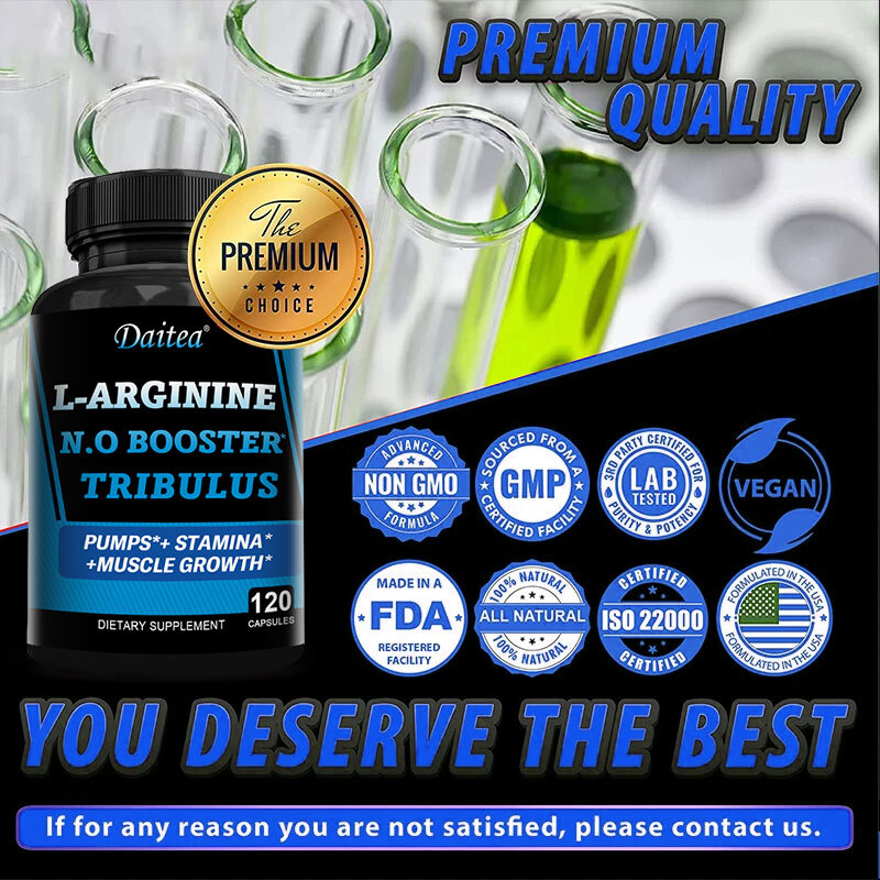 Nitric Oxide Booster w/ L-Arginine 1610mg Highest Potency Muscle Pump Supplement
