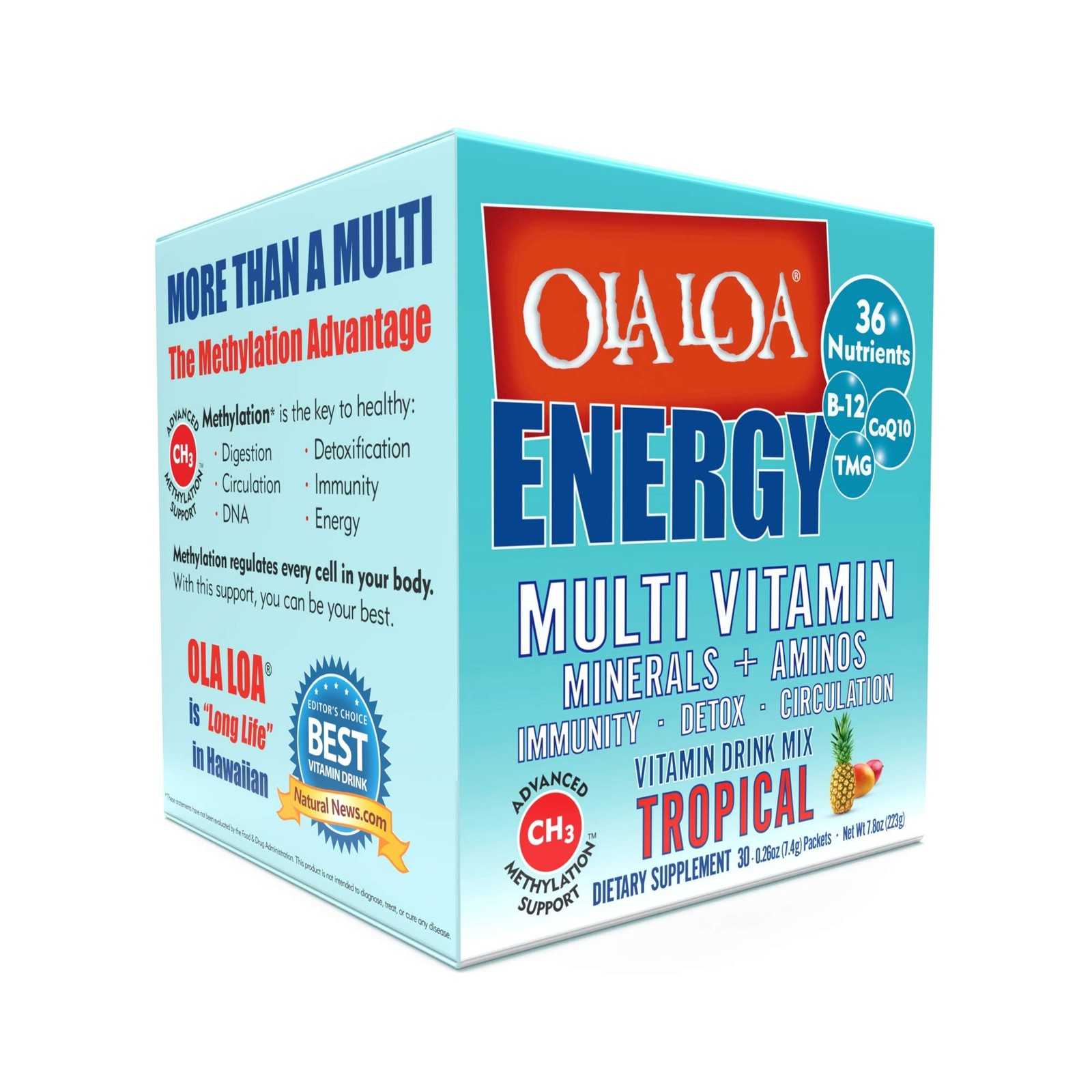 Ola Loa Energy Tropical Multi Vitamin Drink Mix – Amino Energy Powder, Gluten Fr