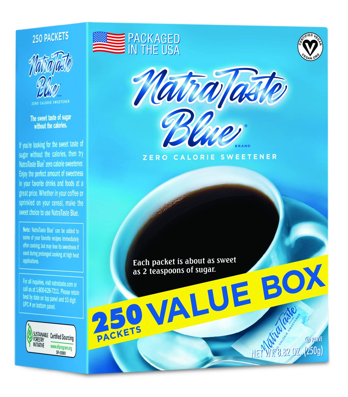 NatraTaste Blue Zero Calorie Sweetener, Bulk Sugar 8.82 Ounce (Pack of 1)