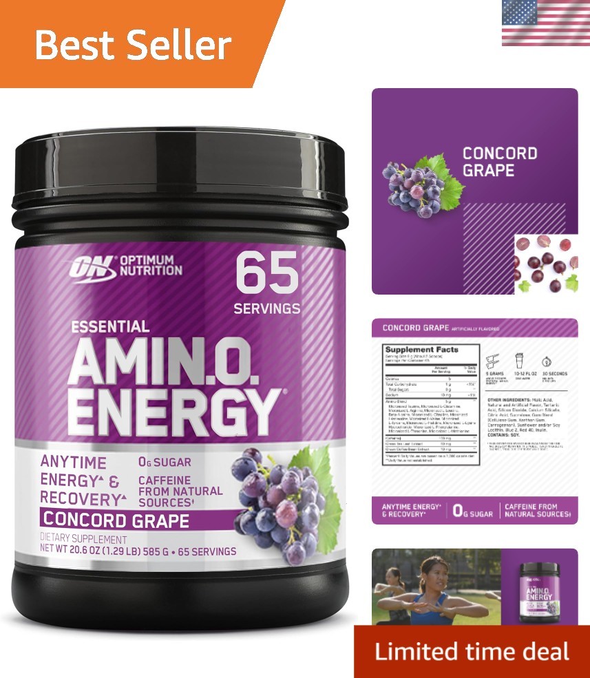 Pre Workout Amino Energy Powder – Keto and Muscle Recovery Formula with Caffeine