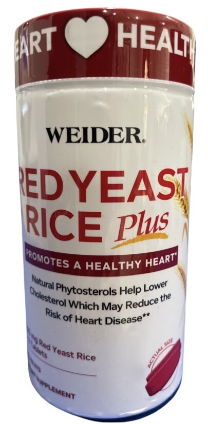 Weider RED YEAST RICE Plus 1200 mg Per 2 Tablets. 240 Tablets