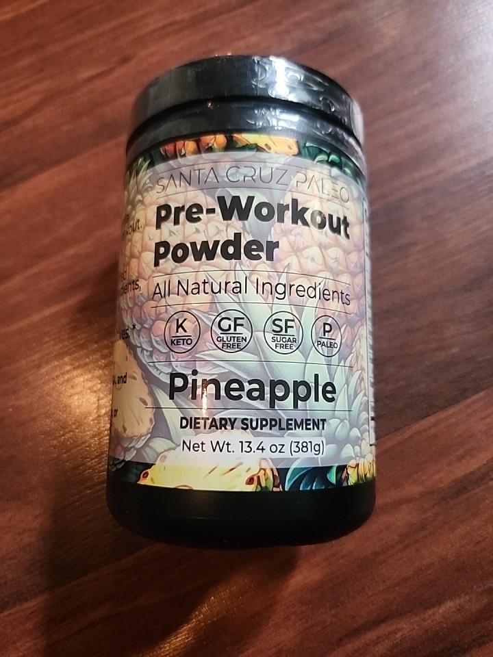 Santa Cruz Paleo Pre-workout Powder Pineapple 30 Servings SEALED