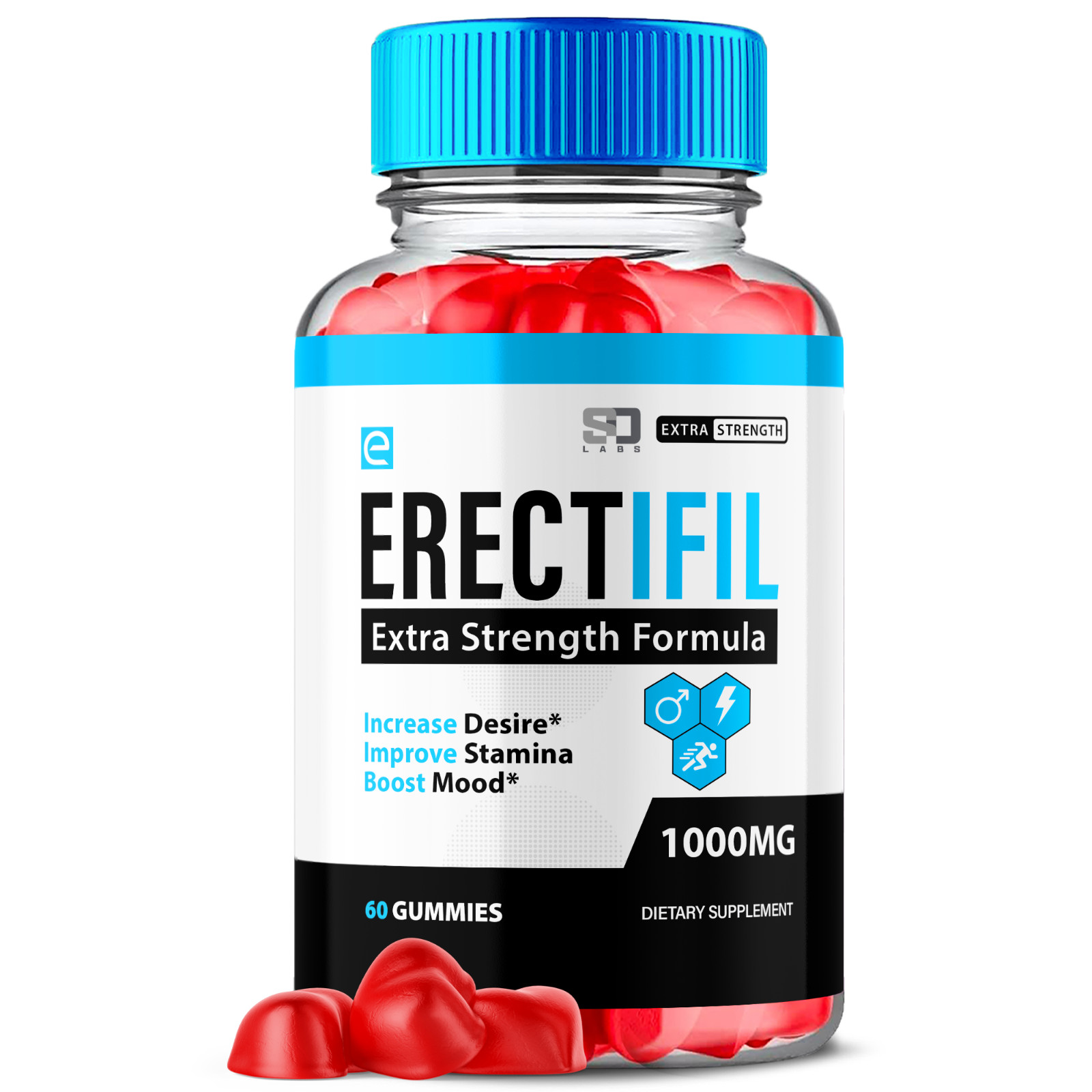 Erectifil Gummies – Male Virility with Maximum Strength – 60 Gummies (1 Pack)