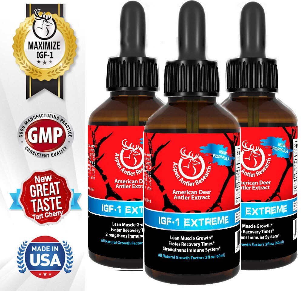 #1 Rated Deer Antler Velvet Spray EXTREME IGF-1 | 400mg At 43X | 3 Bottle Pack