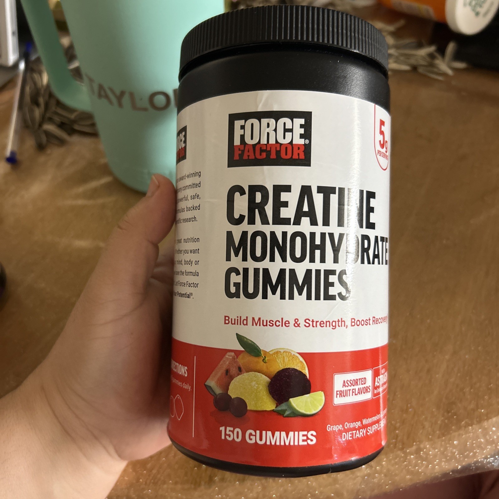 Force Factor Creatine Monohydrate Gummies Assorted Fruit Flavors 150 Exp 08/2027