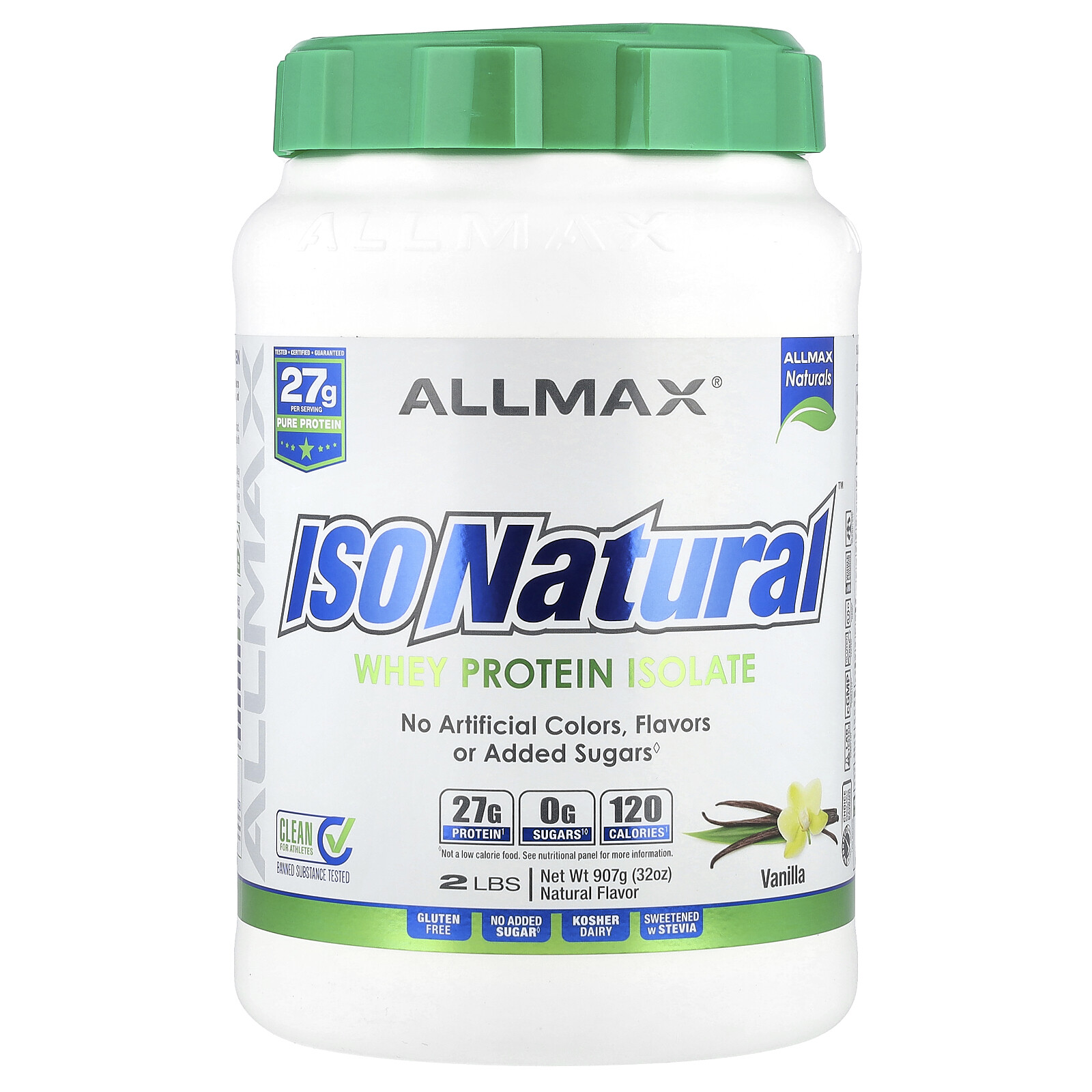 ISONatural™, Pure Whey Protein Isolate, Vanilla, 2 lbs (907 g)