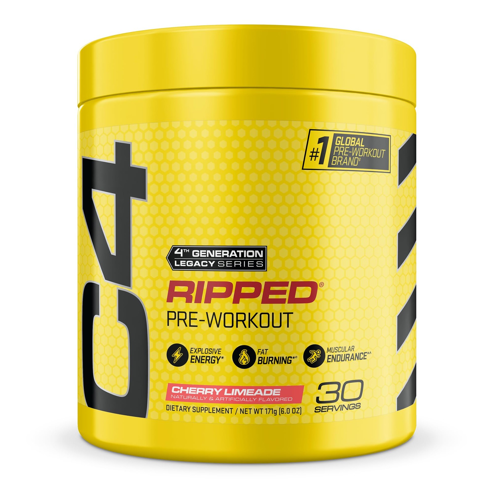 Ripped Pre Workout Powder for Energy, Beta Alanine, Zero Sugar Energy Supplem…
