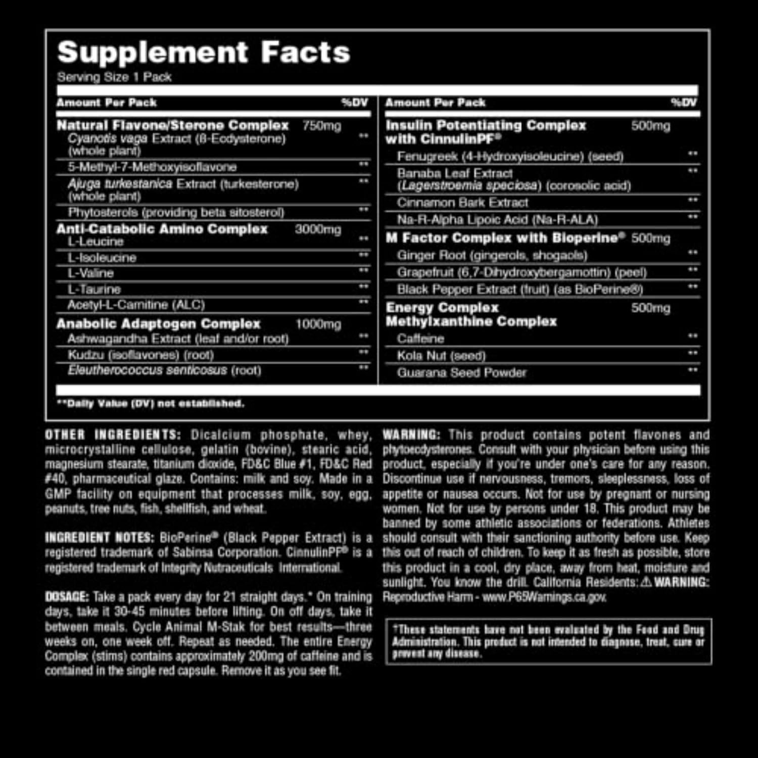 Animal M-Stak – Muscle Builder and Anabolic Mass Gainer Supplement for…