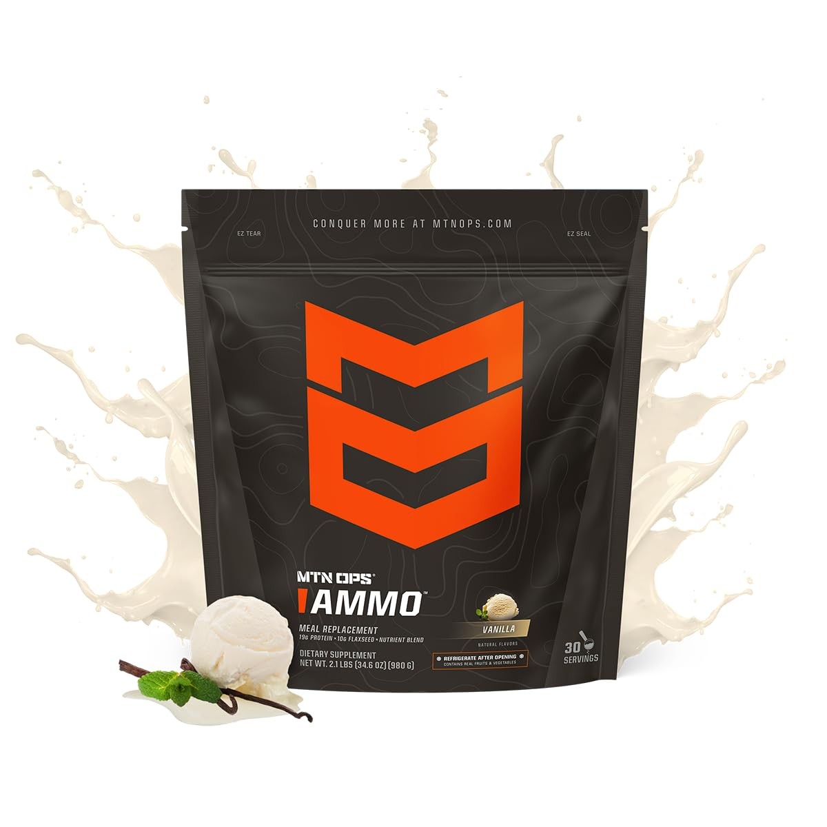 MTN OPS Ammo Meal Replacement Shake Powder – 19g Protein, 10g Flaxseed, 4.5g …