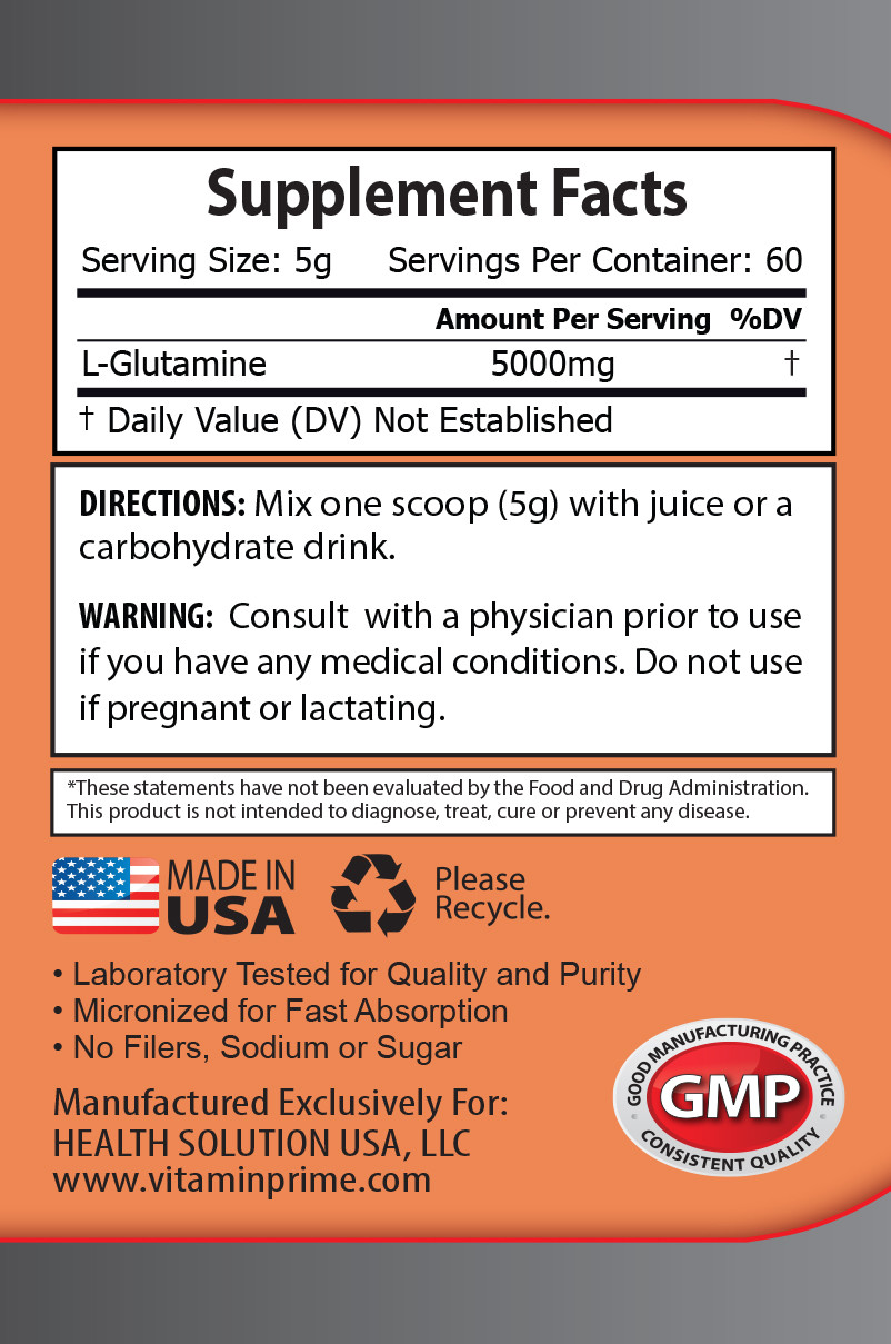 Metabolism support – GLUTAMINE POWDER 5000MG 2B – l-glutamine dietary supplement