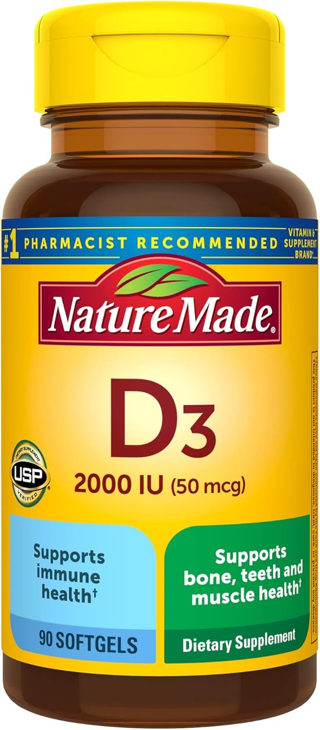 Nature Made Vitamin D3 2000 IU 50 mcg, 90 Softgel