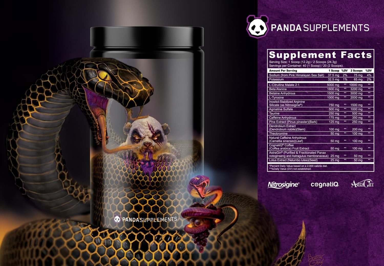 Extreme Pre Workout Powder for Maximum Performance & Focus – 40 Scoops, Grape Bu