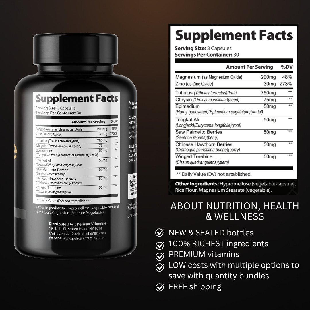 Vital Rise- Bodybuilding & Men’s Health Support- 5 Bottles- 450 Capsules