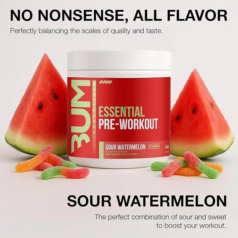 RAW Essential Pre Workout Powder – Energy, Focus & Pump – L-Citrulline, Beta Ala