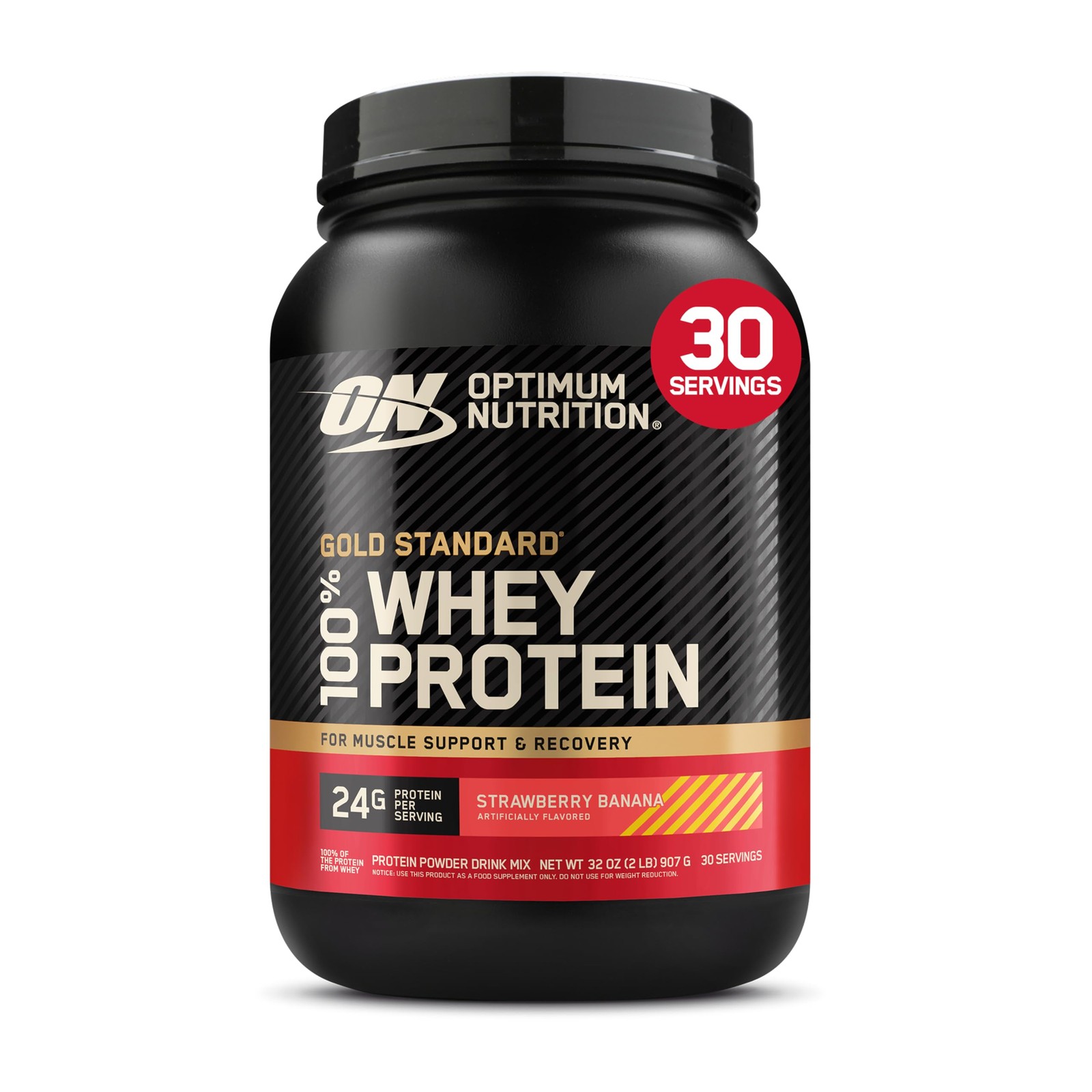 Whey Protein Powder 100% Gold Standard Strawberry Banana 2lb Optimum Nutrition