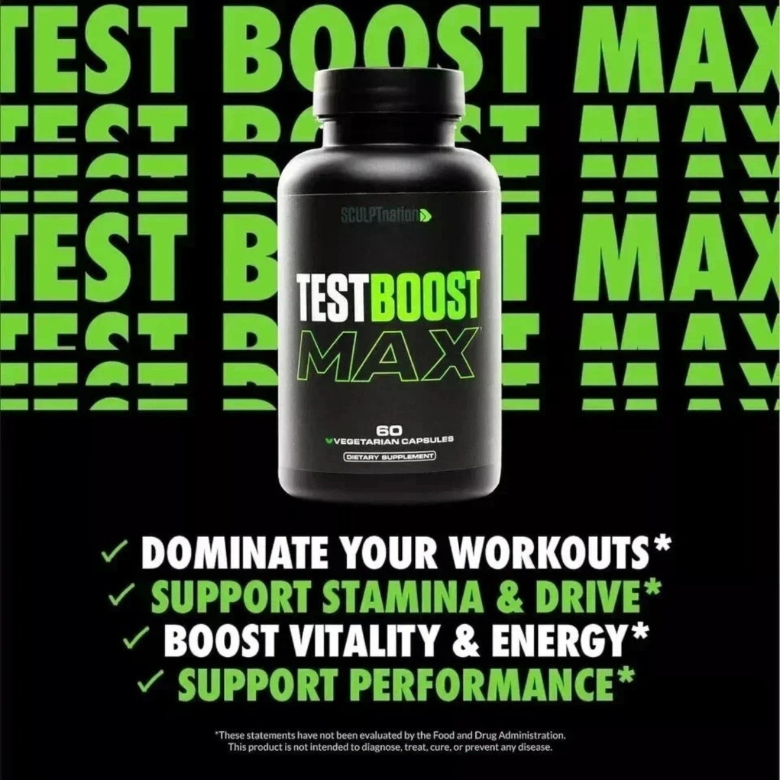 3x TEST BOOST Max Sculptnation Testosterone Build Muscle Men Fat weight Loss