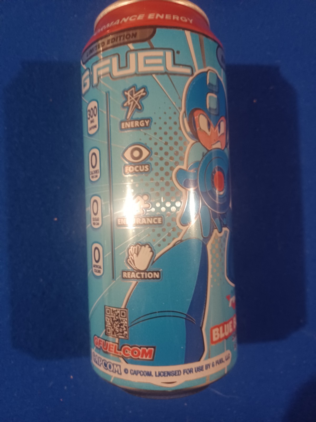 G-Fuel Mega Man Energy Drink Full 16 Fl Oz Blue Bomber Slushee Flavor- NEW
