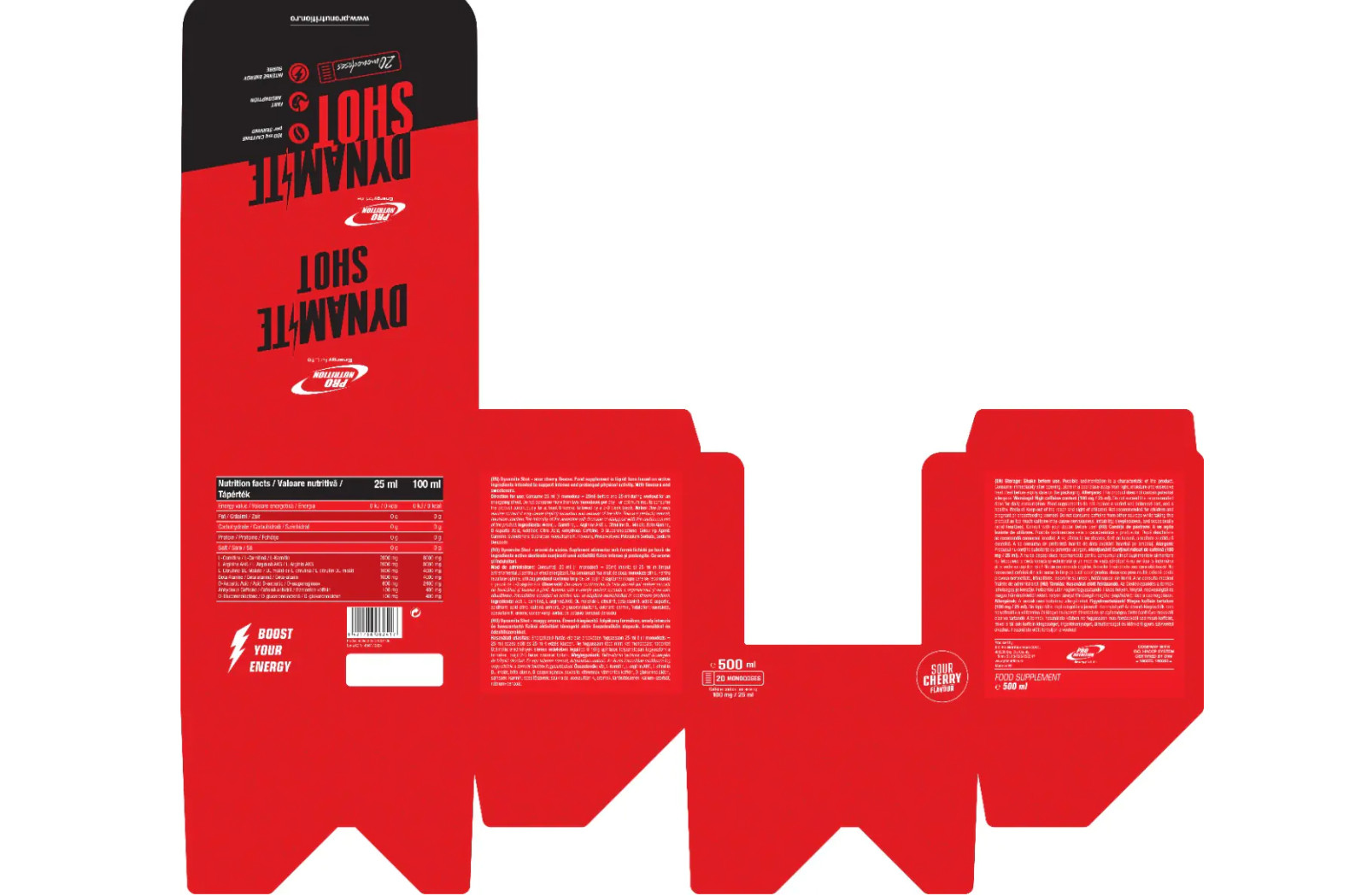 Dynamite Shot Pre-Workout Energy Formula – 20 × 25 ml