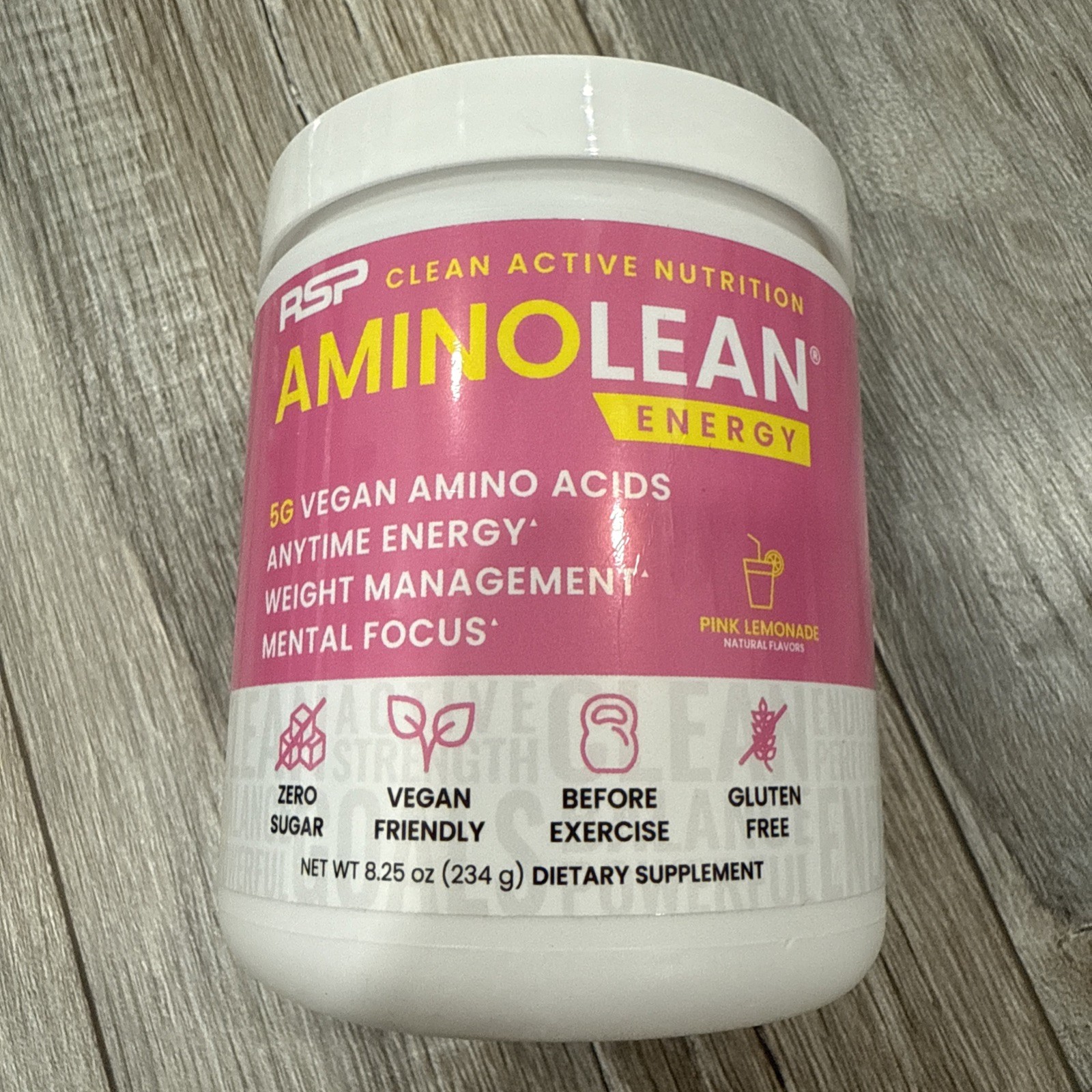 RSP Nutrition AminoLean Energy Pre Workout Powder 5g Vegan Amino Acids Exp 05/28