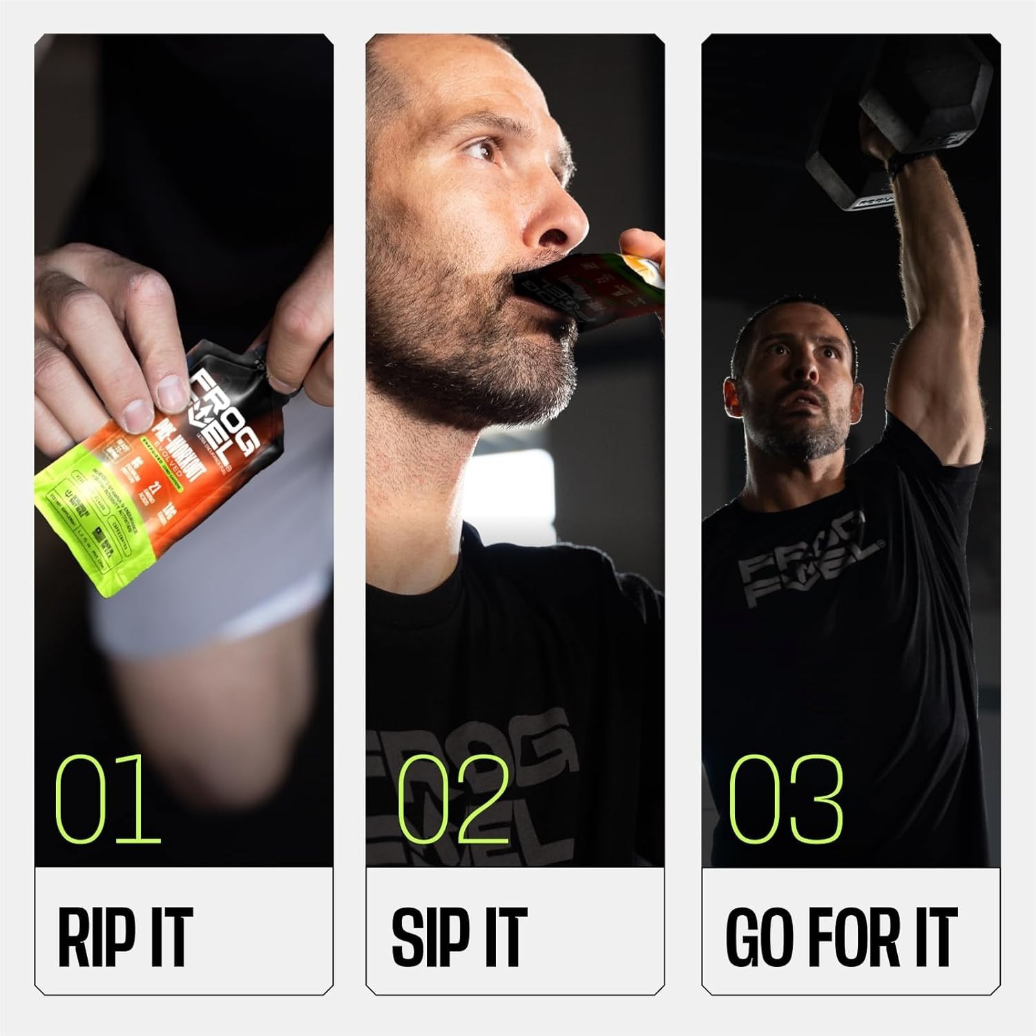 Frog Fuel Ultra Energy Gel Energized Pre Workout Shot with 120mg Caffeine, 1…